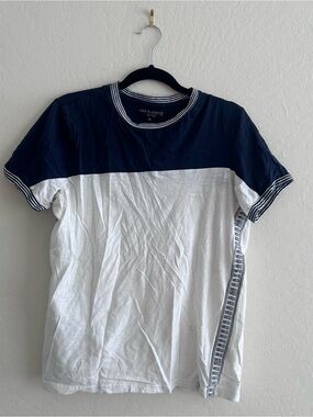 Vintage Free Planet Navy & White Contrast Yoke Short Sleeve Tee